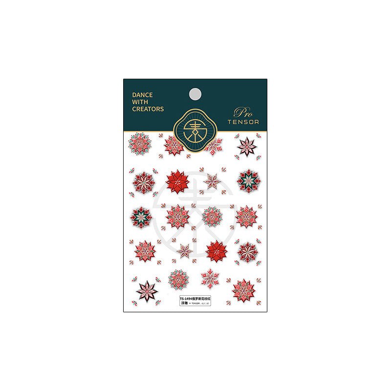 Red Bohemian Nail Stickers