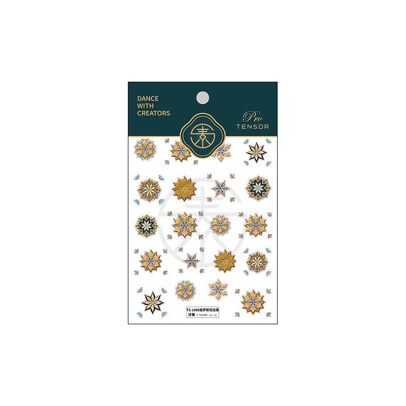 Yellow Bohemian Nail Stickers