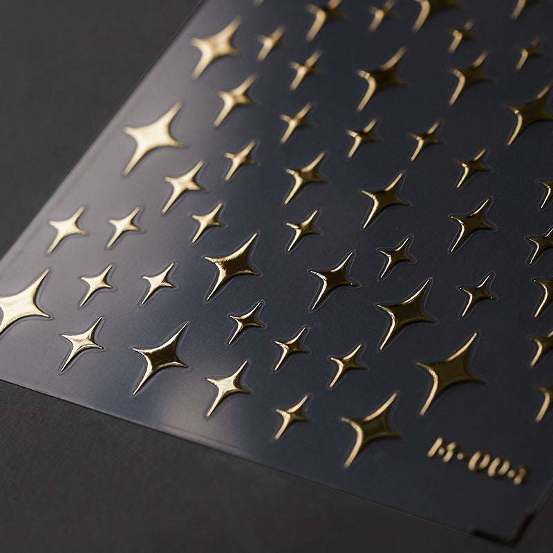 Gold & Silver Star Nails Art Stickers, Rose Gold Nail Stickers (234) - TensorNailArt