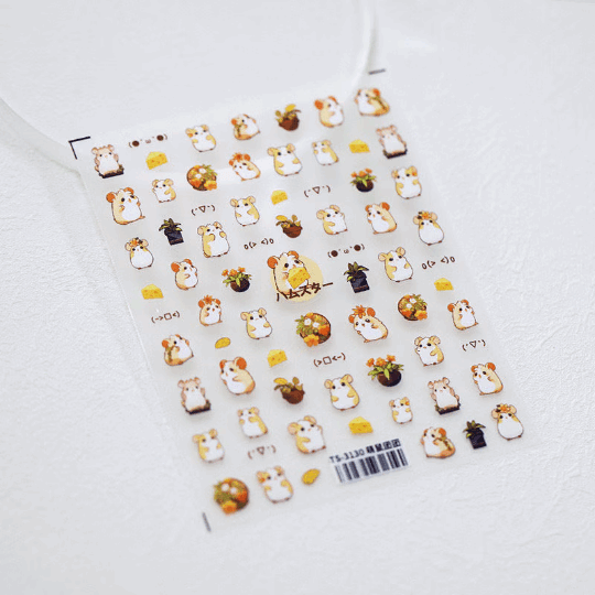 3D Hamster Nail Art Stickers for Fun Nails