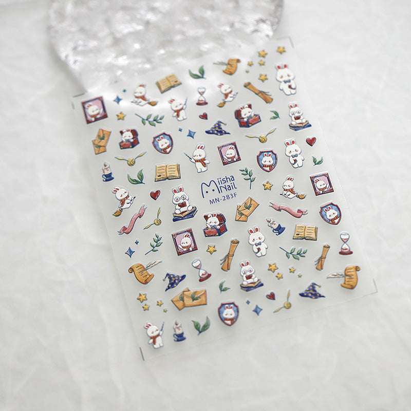 3D magical rabbit nail stickers