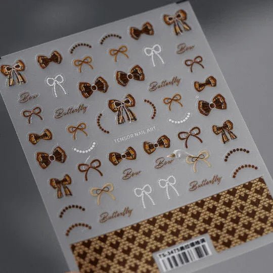 Brown Bowknot Nail Decals