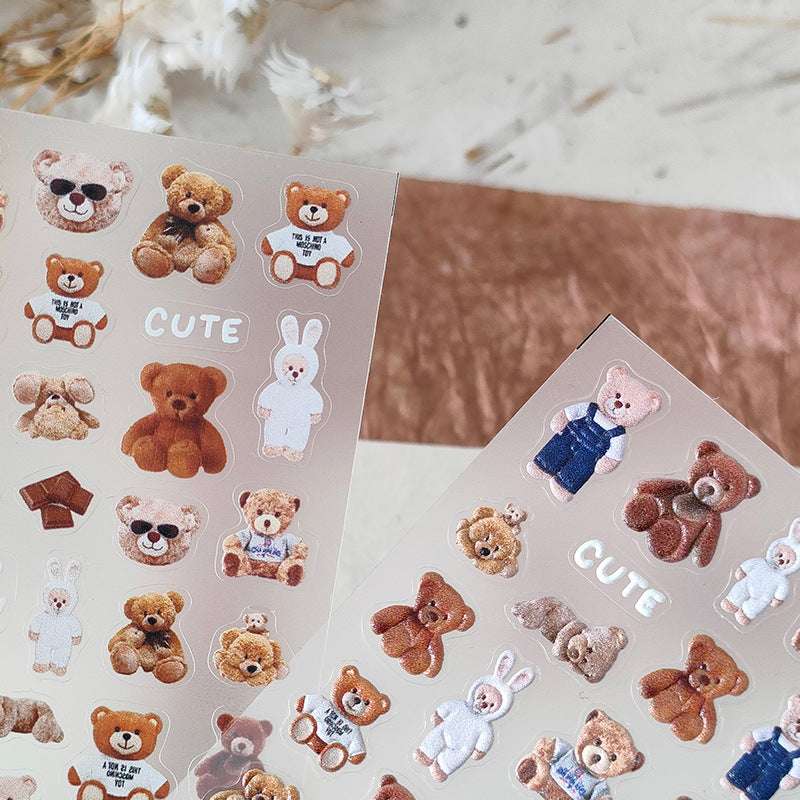 3D Bear Nail Stickers