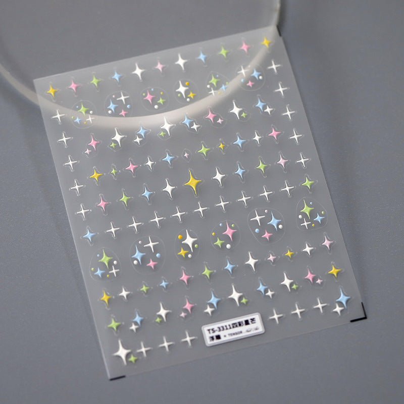 5D Colorful Star Nail Art Stickers