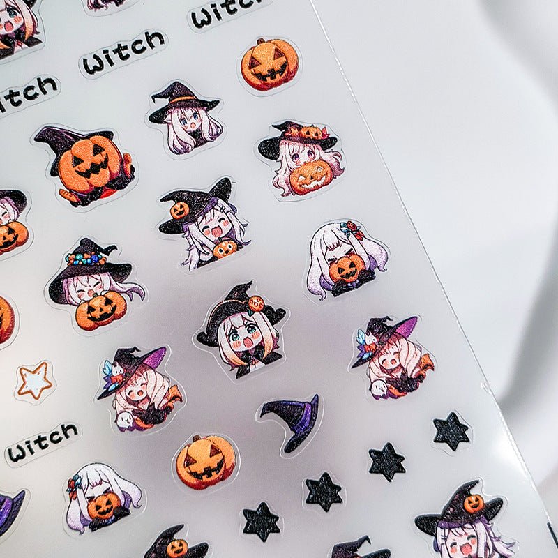 5D Halloween Witch Nail Art Stickers (356) - TensorNailArt