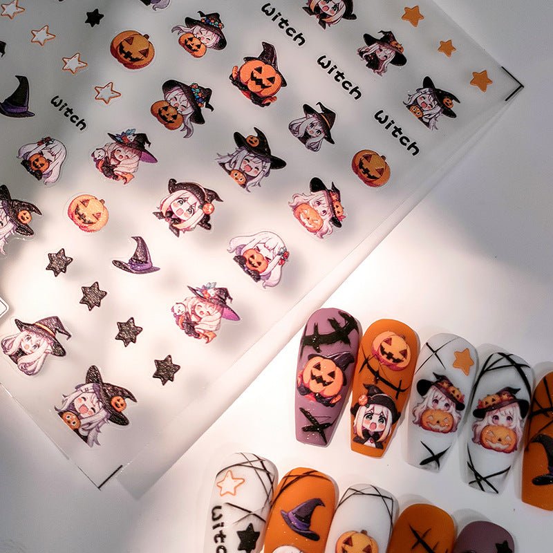 5D Halloween Witch Nail Art Stickers (356) - TensorNailArt