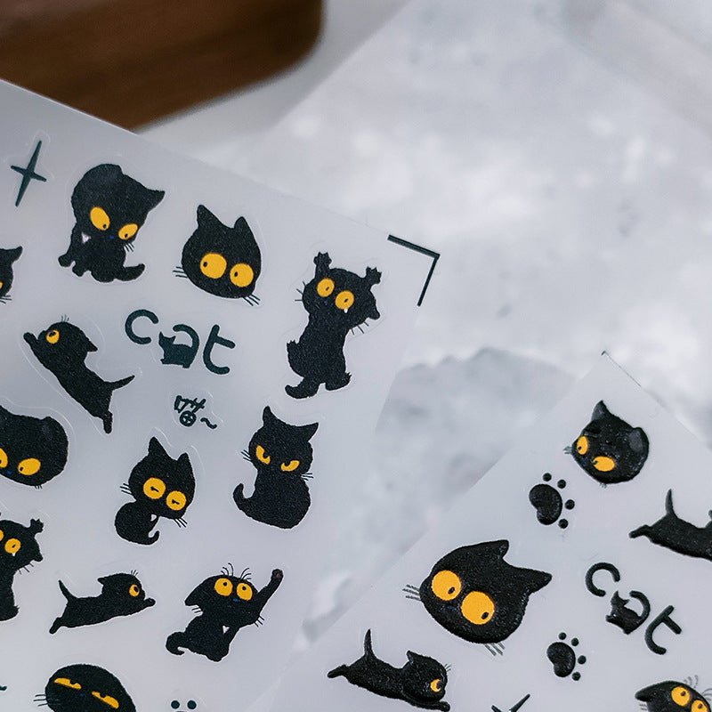 5D cat nail stickers