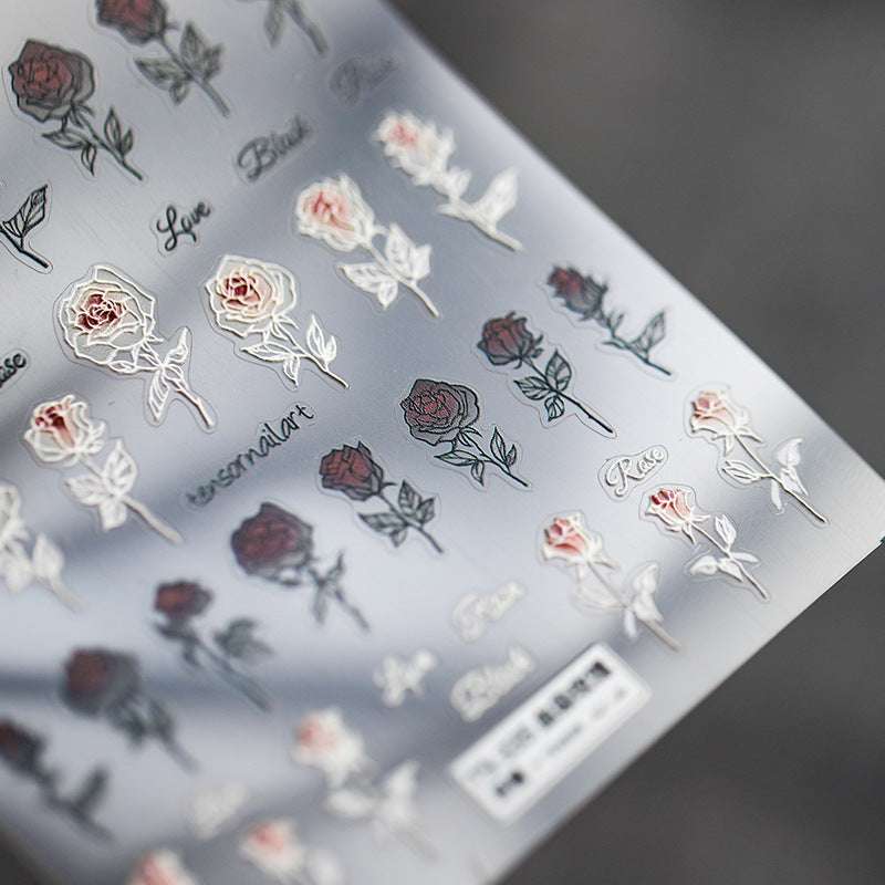 Black Rose Nail Art