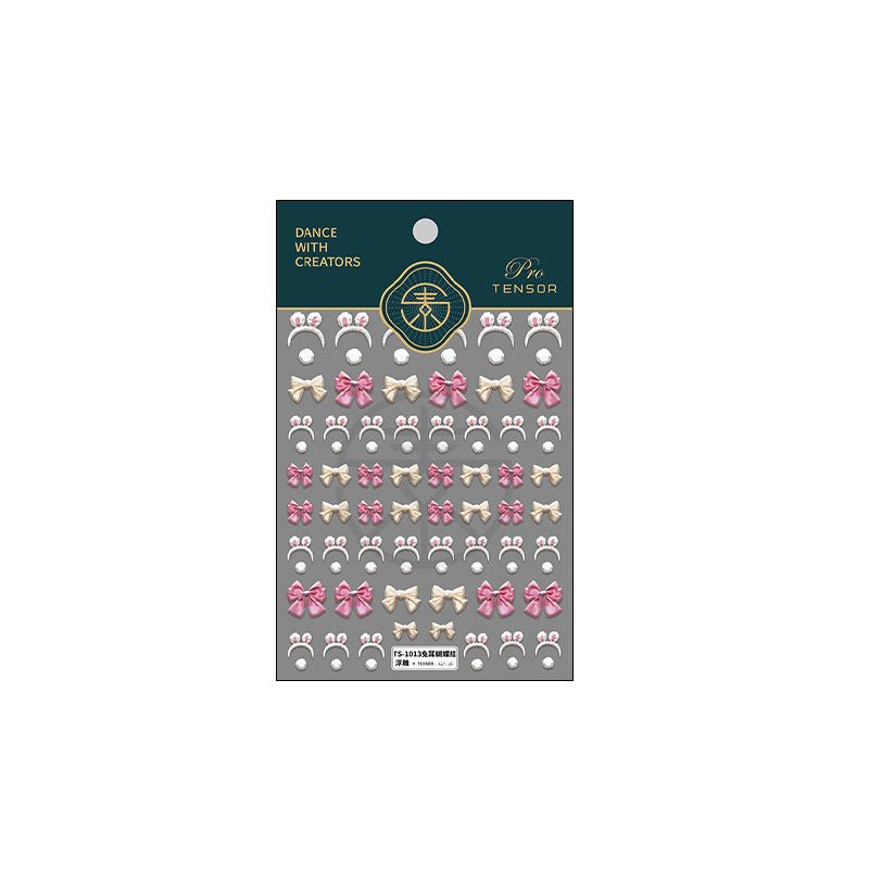 5D Bowknot Nail Decal, Ribbit Ears Nail Decals (29) - TensorNailArt
