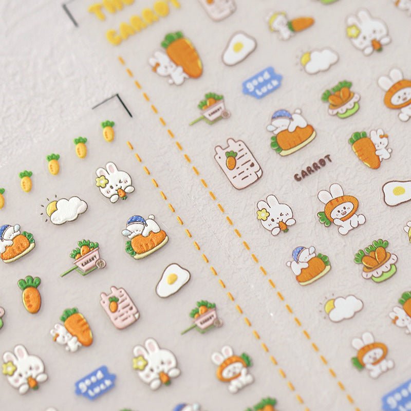 Carrot Rabbit Nail Art Stickers (379) - TensorNailArt