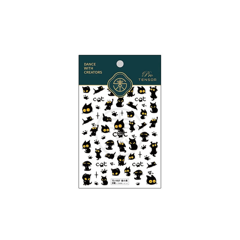Cartoon cat nail stickers