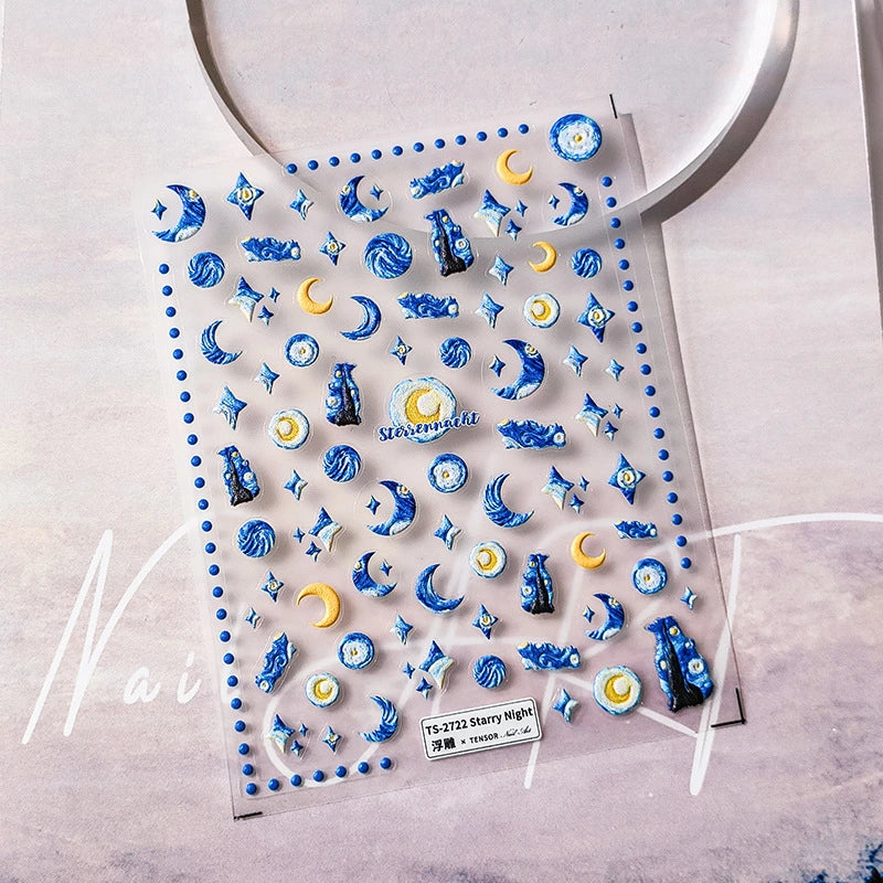Celestial Moon and Stars nail Art Decals