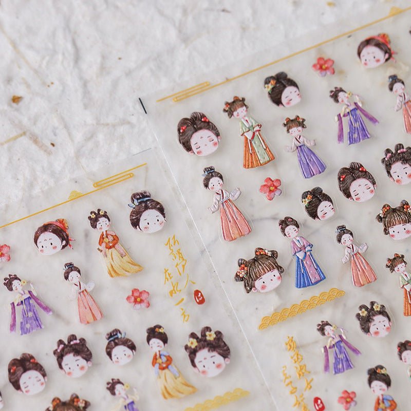 Chinese Tradition Girls Nail Art Stickers (391) - TensorNailArt