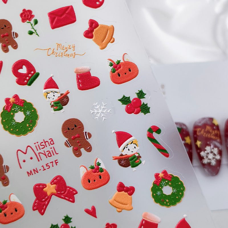 Christmas Stockings Nail Art Stickers, Christmas Gift Nail Stickers Decal (375) - TensorNailArt