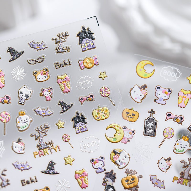 Cute Halloween Nail Art Stickers: Ghost, Spider Web(358) - TensorNailArt