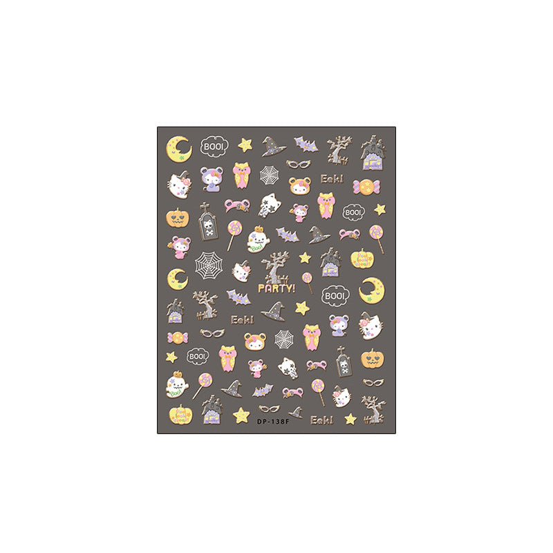 Cute Halloween Nail Art Stickers: Ghost, Spider Web(358) - TensorNailArt