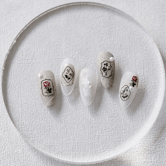 Floral decal nail art