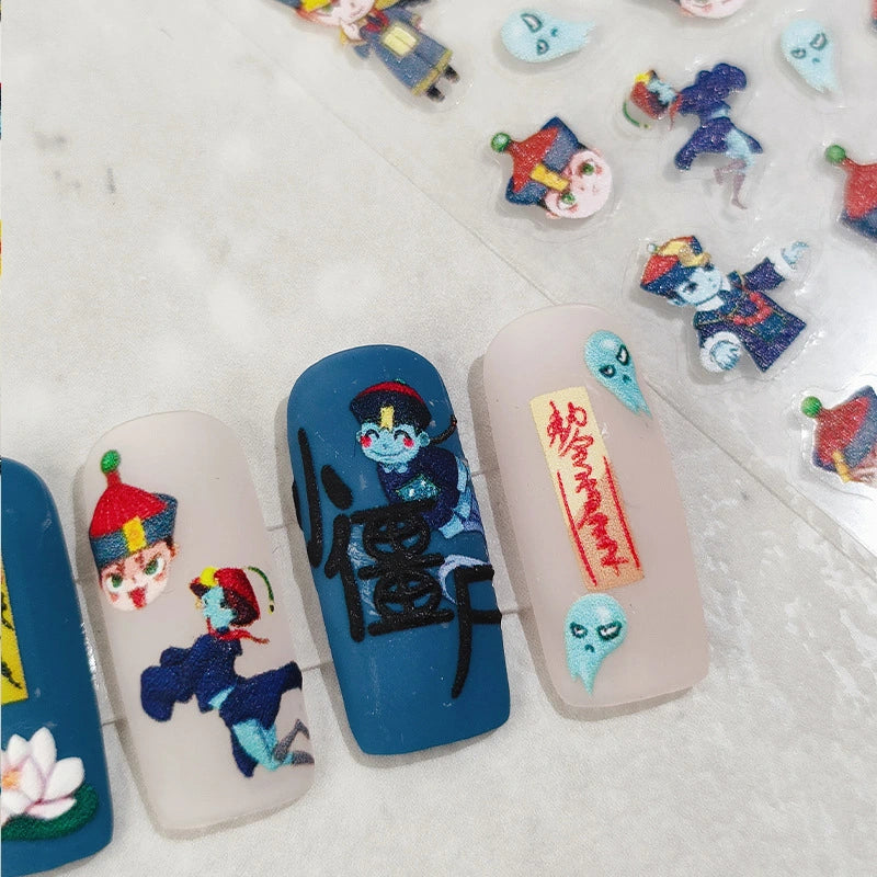Ghost face nail stickers
