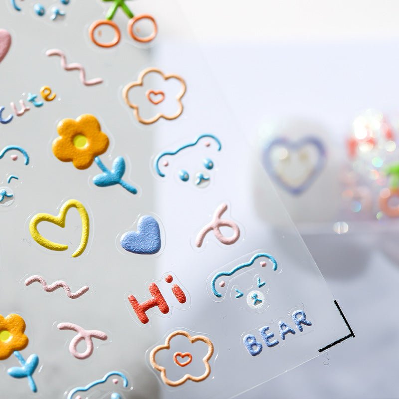 Graffiti Bear Nail Stickers