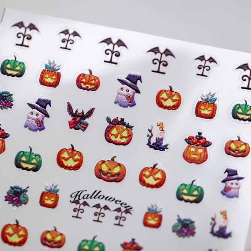 Halloween Pumpkin Nail Art Stickers (361) - TensorNailArt