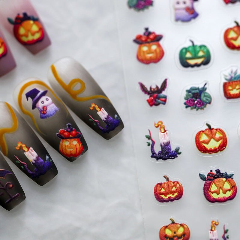 Halloween Pumpkin Nail Art Stickers (361) - TensorNailArt
