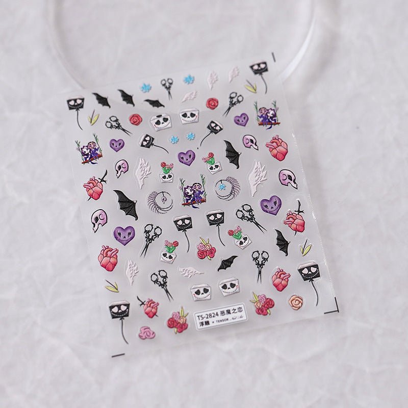 Halloween goth nail stickers