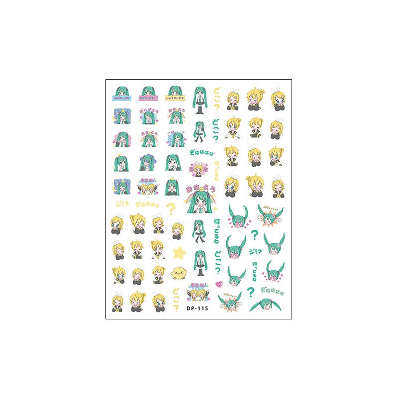 Anime Nail Art stickers, Cartoon Stickers Decals (429) - TensorNailArt