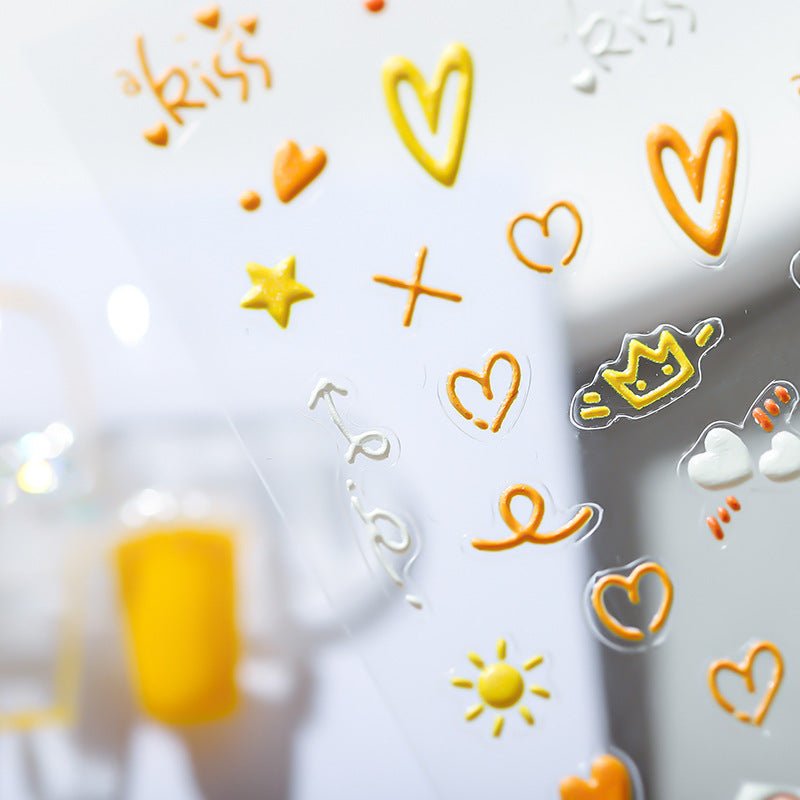 heart nail stickers