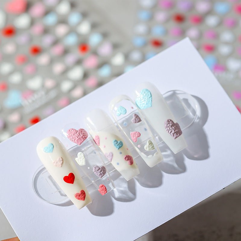 pink heart nail stickers