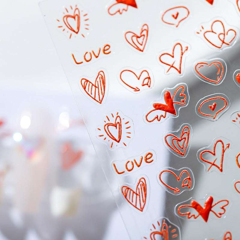 Heart and Word Nail Decals