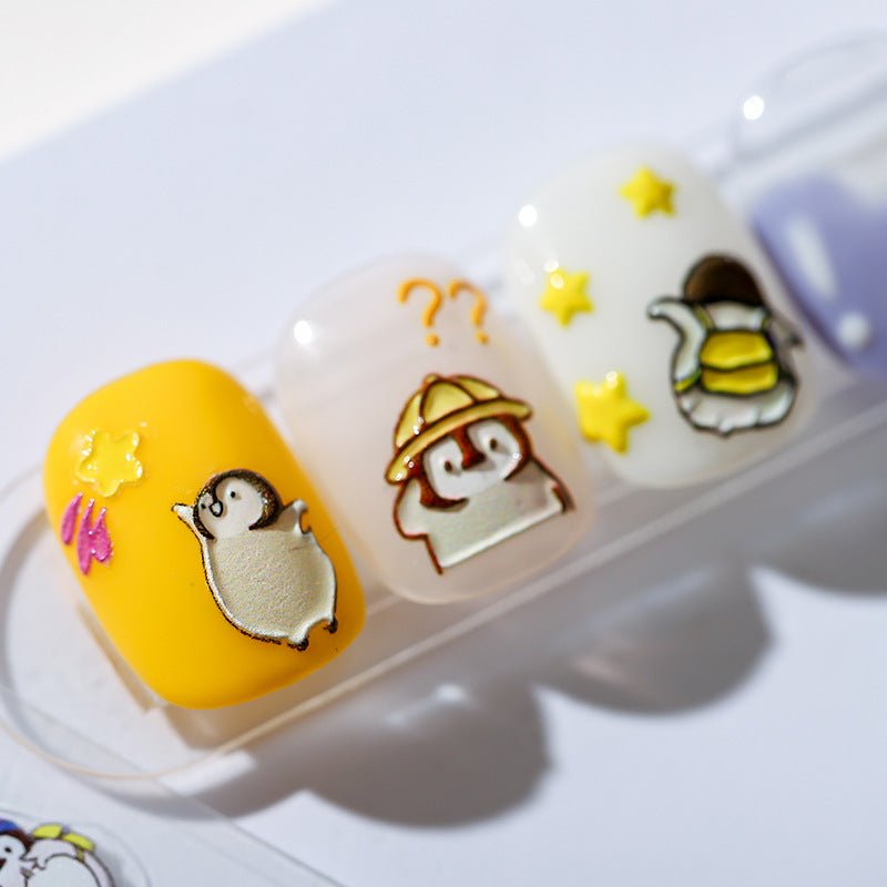 Kawaii Penguin Nail Art