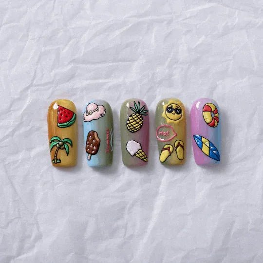 Palm Tree & Surfboard Nail Decals