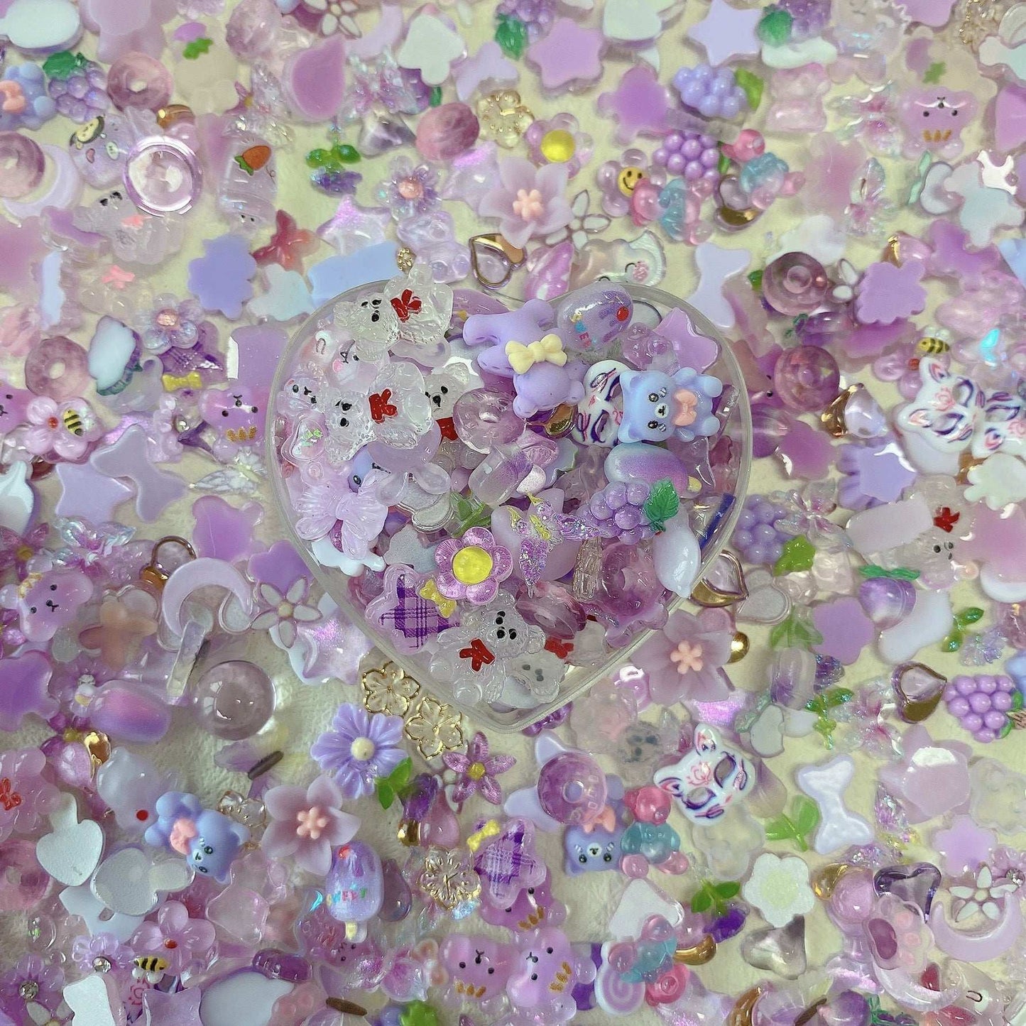 Purple Cartoon Mix Resin Nail Charms, Resin Charms for Acrylic Nail Decoration DIY Crafts - TensorNailArt