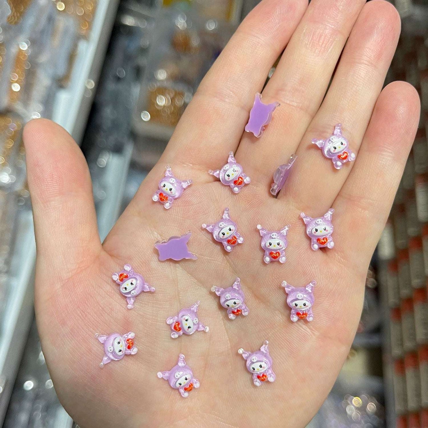Purple Cartoon Mix Resin Nail Charms, Resin Charms for Acrylic Nail Decoration DIY Crafts - TensorNailArt