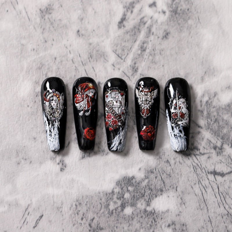 Rose Dark Girl Nail Art Stickers (387) - TensorNailArt
