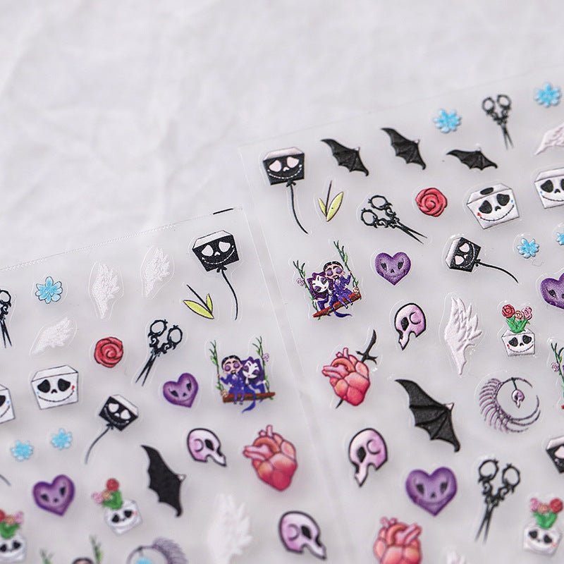 Scissors and bat nail decals