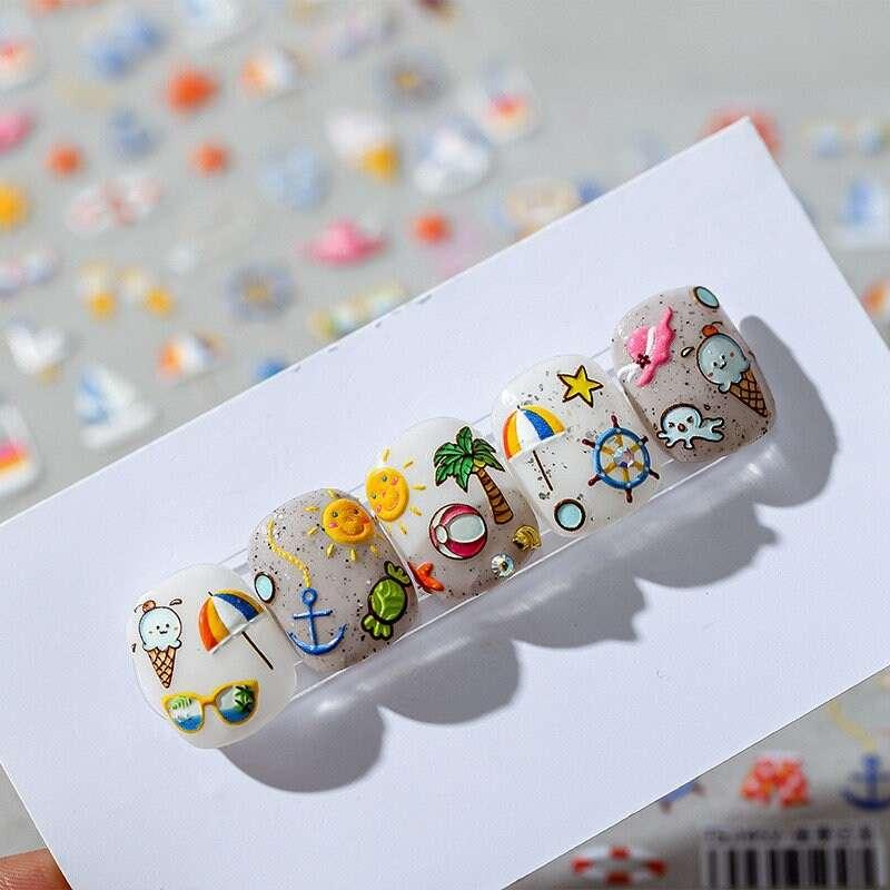 Sea Star & Umbrella Nail Decals