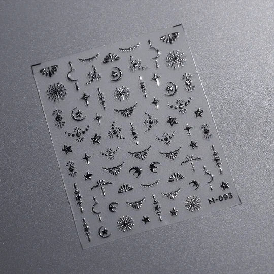 Silver Moon Nail Decals