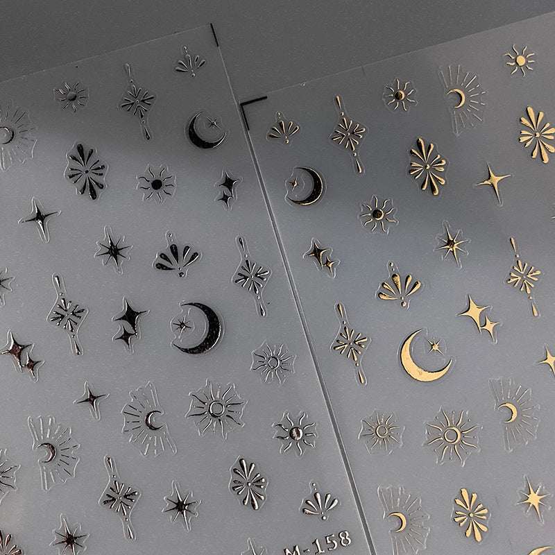 Silver Moon Nail Stickers