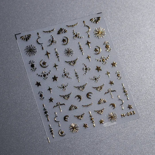 Gold Star Nail Decals