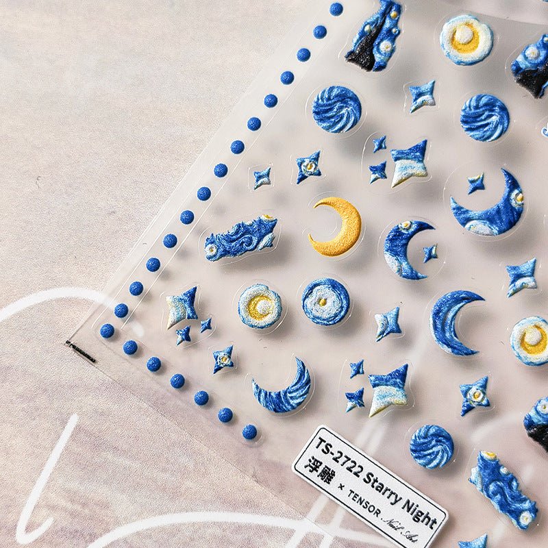 Starry Night Nail Art Stickers (349) - TensorNailArt