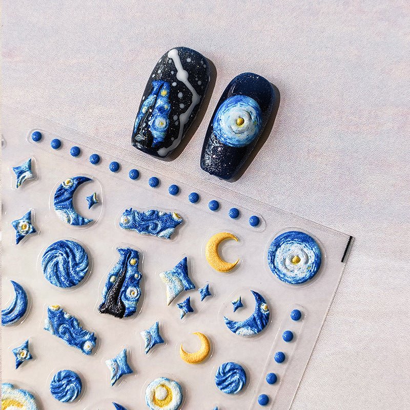 Starry Night Nail Art Stickers (349) - TensorNailArt