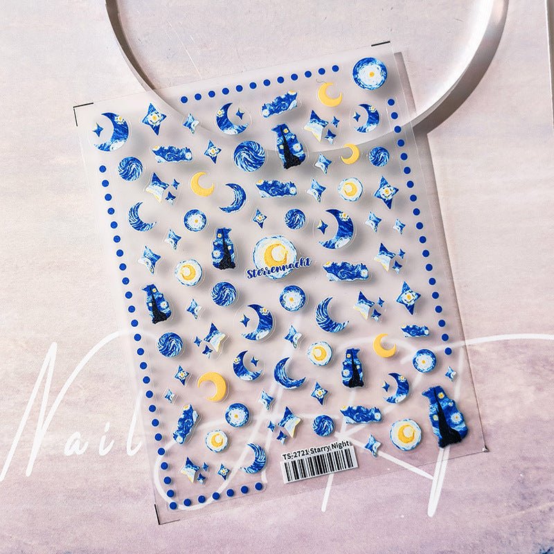 Starry Night Nail Art Stickers (349) - TensorNailArt