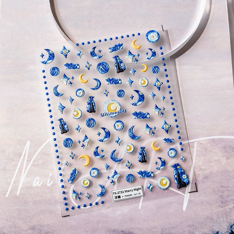 Starry Night Nail Art Stickers (349) - TensorNailArt