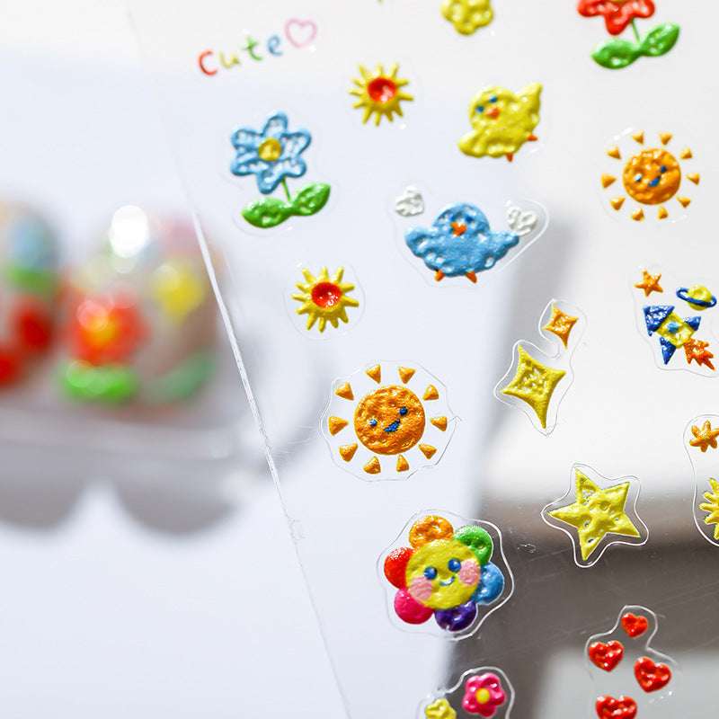 Sun & Flower Nail Decals