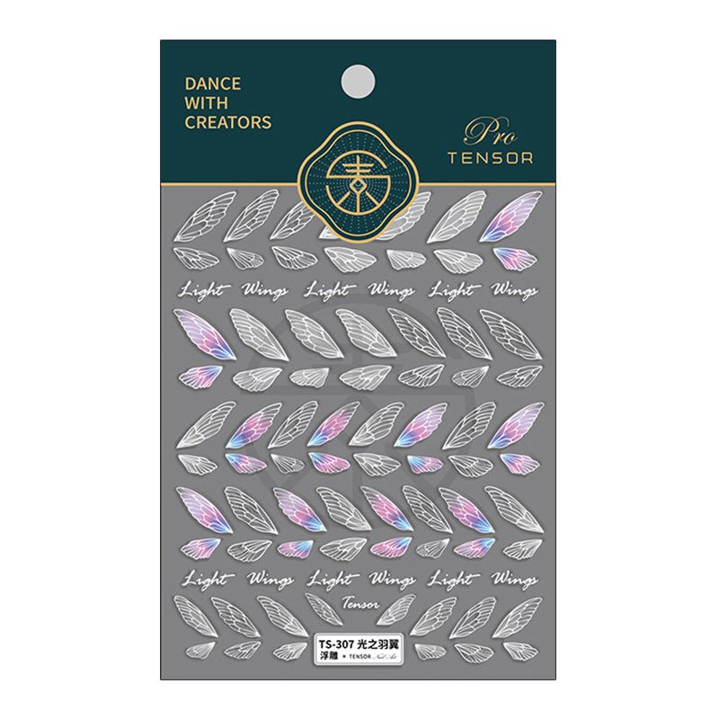 5D Wing Nail Art Decals, Light Wings Nails Stickers (56) - TensorNailArt
