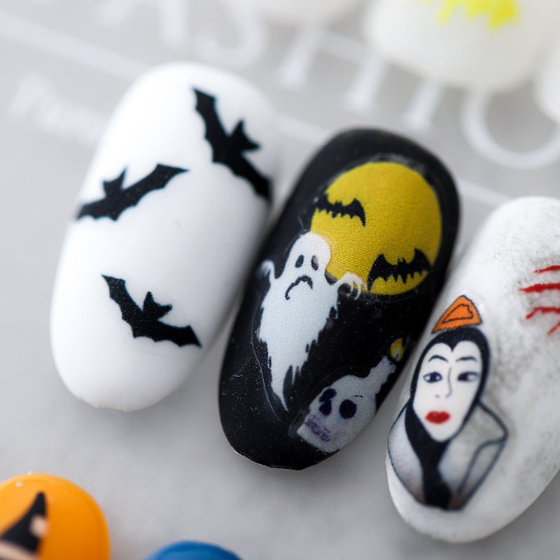 Witch & bat nail stickers