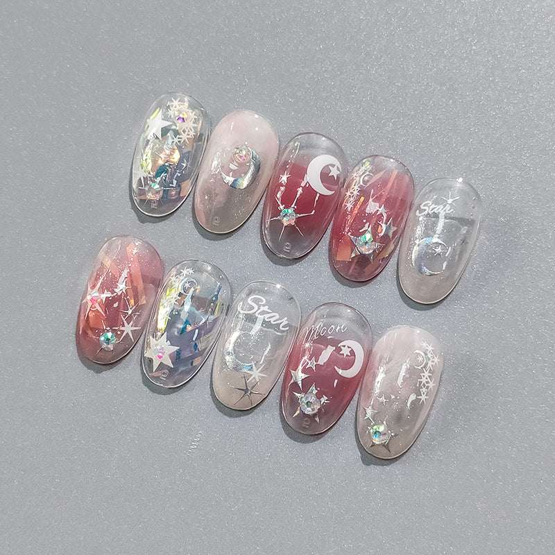 glitter star nail stickers