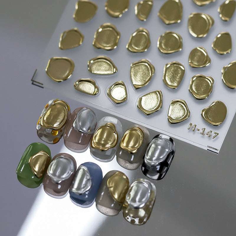 5D Gold Stamps Nail Stickers