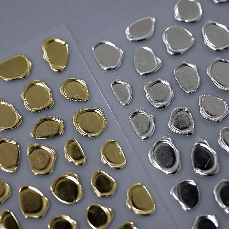 Silver Stamps Nail Stickers